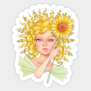 Sunflower Girl Sticker